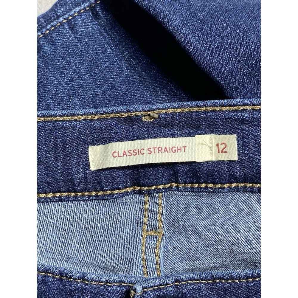 Levi's Classic Straight Jeans Women's 12S W31 L28 Medium Wash Stretch Denim - Picture 2 of 12